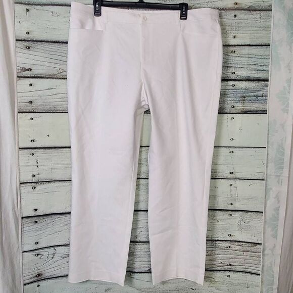 CJ Banks Women’s Uptown Pant Classic Fit Straight Leg White 22W NWT - Picture 1 of 9